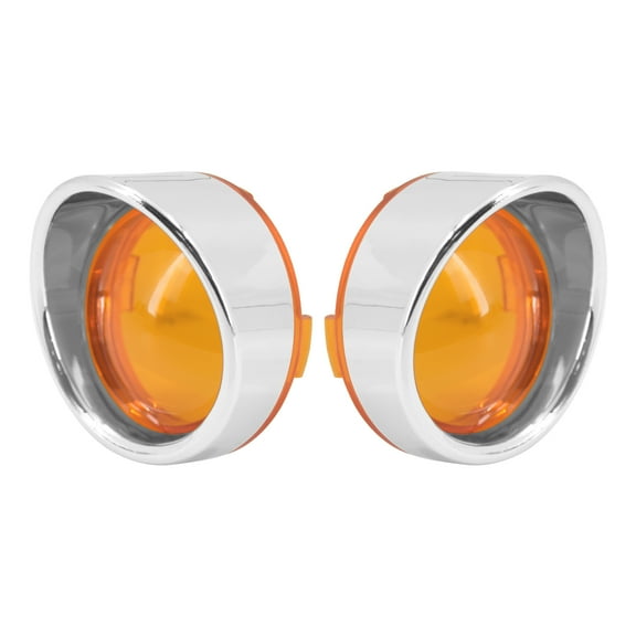 Chrome Turn Signal Light Amber Lens Cover For Harley Dyna Street Fat Bob 00-2023