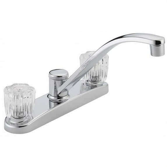 Chrome Two Handle Kitchen Faucet with Acrylic Handles
