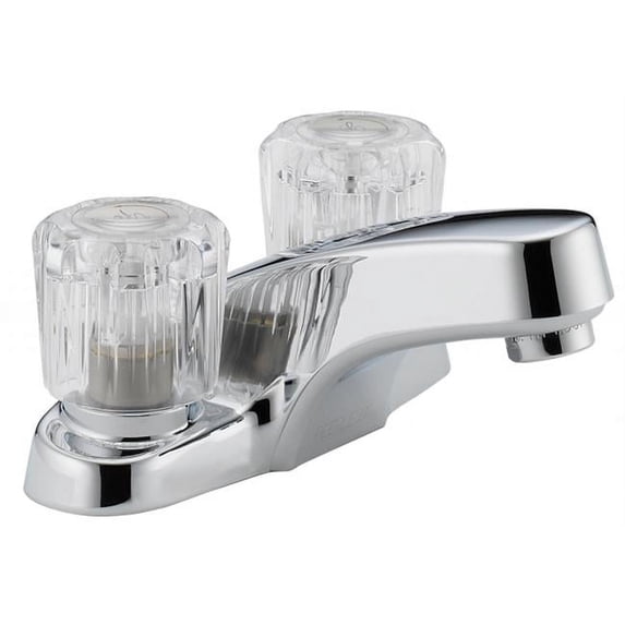 Chrome Two Handle Lavatory Faucet With Acrylic Handles