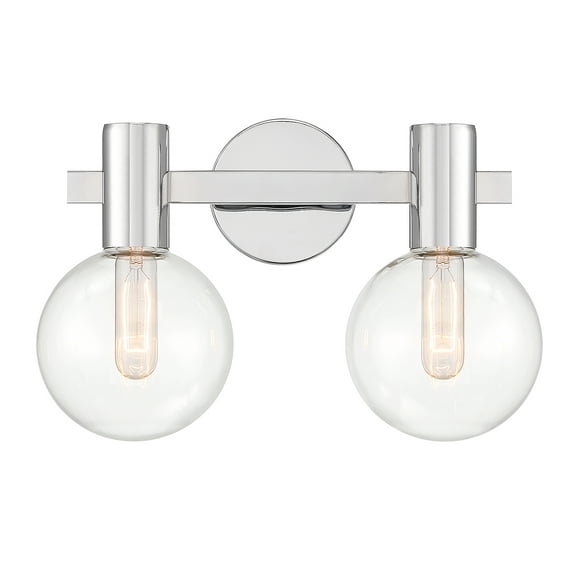 Chrome Two Light Bathroom Vanity from the Wright Collection