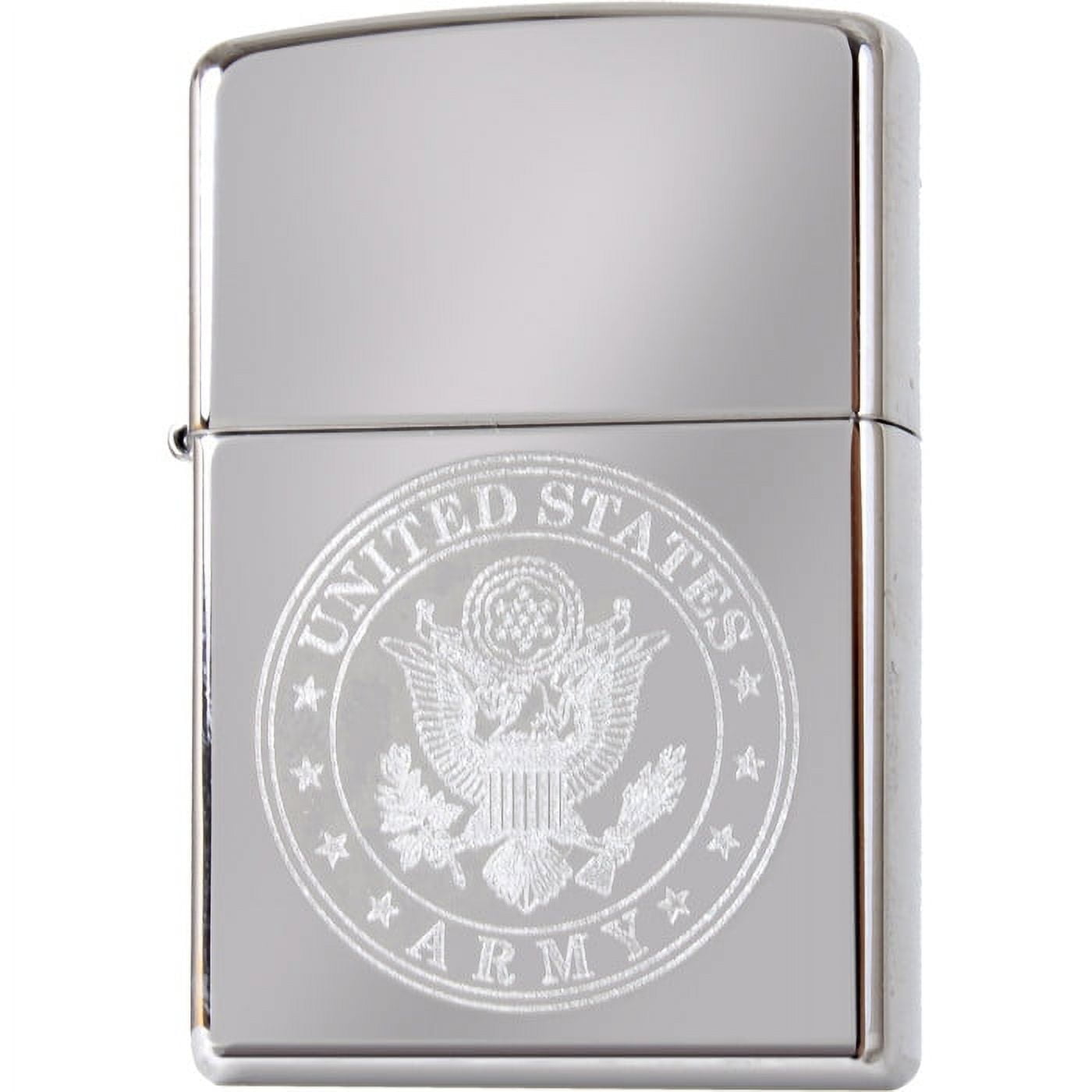 Chrome - US ARMY Zippo Lighter with Emblem - USA Made
