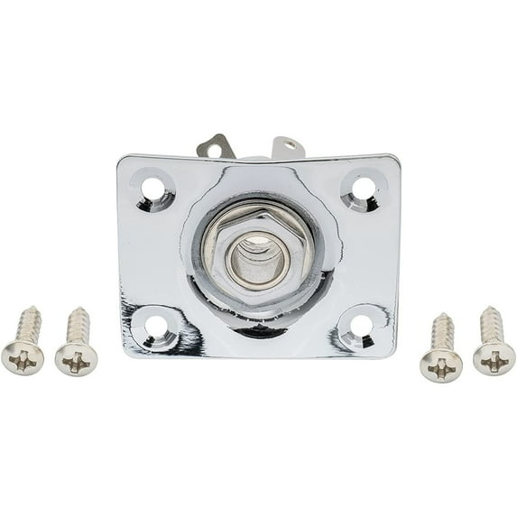 Chrome Universal Electric Guitar Output Jack Plate Rectangle for Tele Ibanez