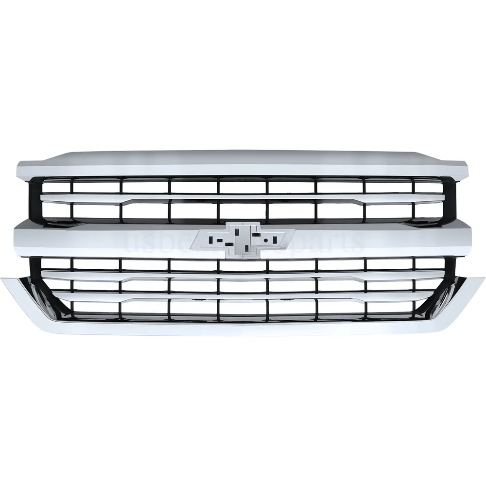 Chrome Upper Bumper Grille Grill For 2016 2017 2018 Chevrolet Silverado ...