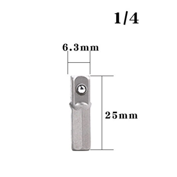 Chrome Vanadium Steel Drill Bit Socket Adapter 1/4 Hex Shank To Square Socket Conversion Drill Bar 25 30 50 65Mm Socket Adapters