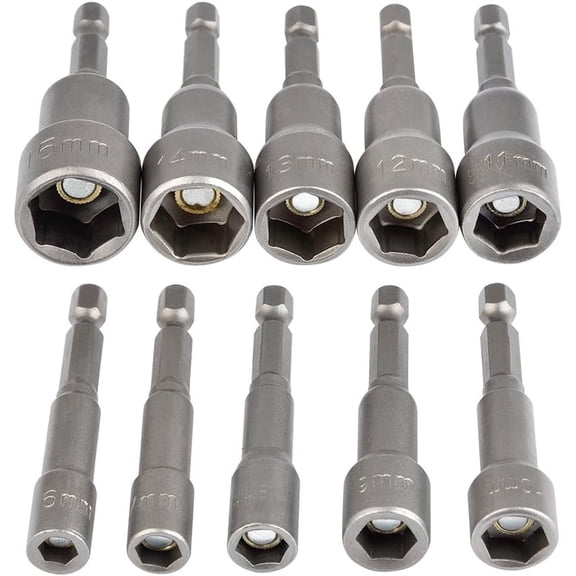 Professional Power Nut Driver With Conversion Tool, Chrome Vanadium Steel Magnetic Nut Setter For Electric Screwdrivers And More