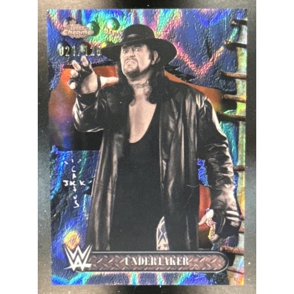 Chrome WWE x Cactus Jack Undertaker #40 Base Blue Sonar Refractor Topps