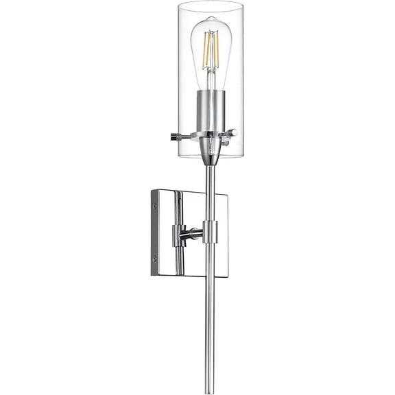 Chrome Wall Sconce Light Fixture, Indoor Glass Bathroom Sconce Wall Lighting