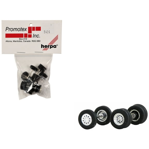 Chrome Wheel Sets (2 Front and 4 Rear) 1/87 (HO) Plastic Model by Promotex