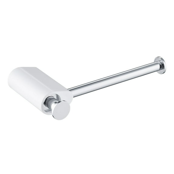 Kibi USA Bathroom Hardware Accessory Wall Mounted Tissue Holder with Hook Chrome White Chrome Finish