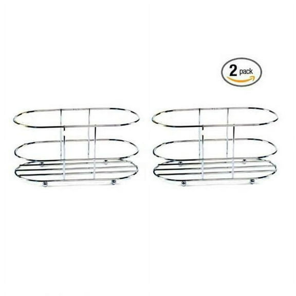 Chrome Wire Basket Oval 6 x 3.25 x 3 - 2 Pack Gift Bundle