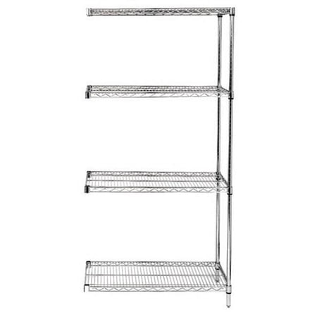 Chrome Wire Shelving 4-Shelf Add-On Unit - 86 in.