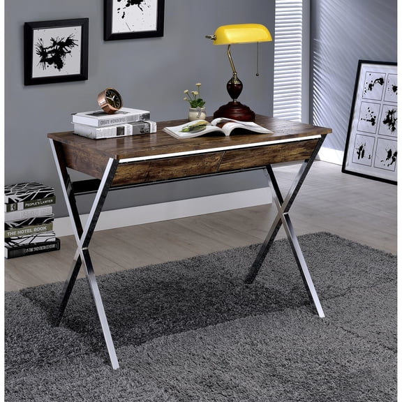 Chrome and Synthetic Wood - Spacious Drawers for Supplies - Creative Workspace - Elegant and Functional