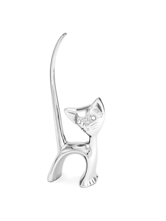 Chrome-plated Cat Ring Holder