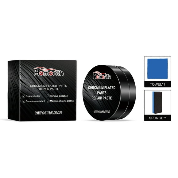 Chrome-plated part refurbishment paste, chrome-plated bright strip care, metal polishing, and chrome-plated part maintenance
