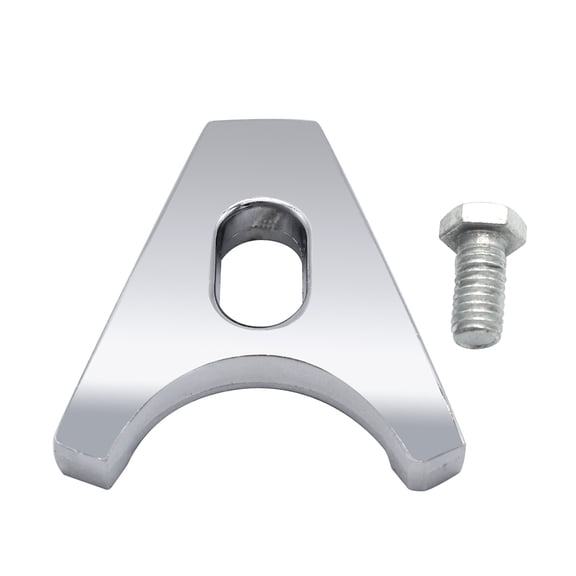 Chrome steel distribution clamp, With replacement screws for CHEVY V8 V6 CHEVROLET distributors