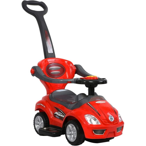 ChromeWheels 3 in 1 Ride on Toys Pushing Car Red