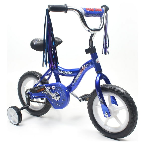 ChromeWheels BMX 12 In. Kid's Bike for 2-4 Years Old, Bicycle for Girls with Front Basket, EVA Tires with Training Wheels & Coaster Brake Blue