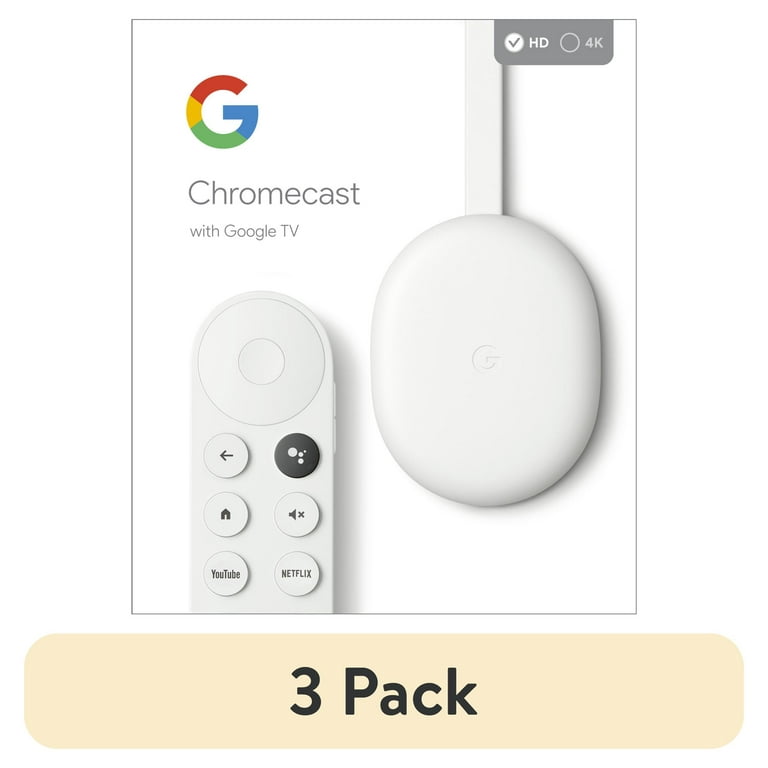 (3 pack) Chromecast with Google TV (HD) - Streaming Device