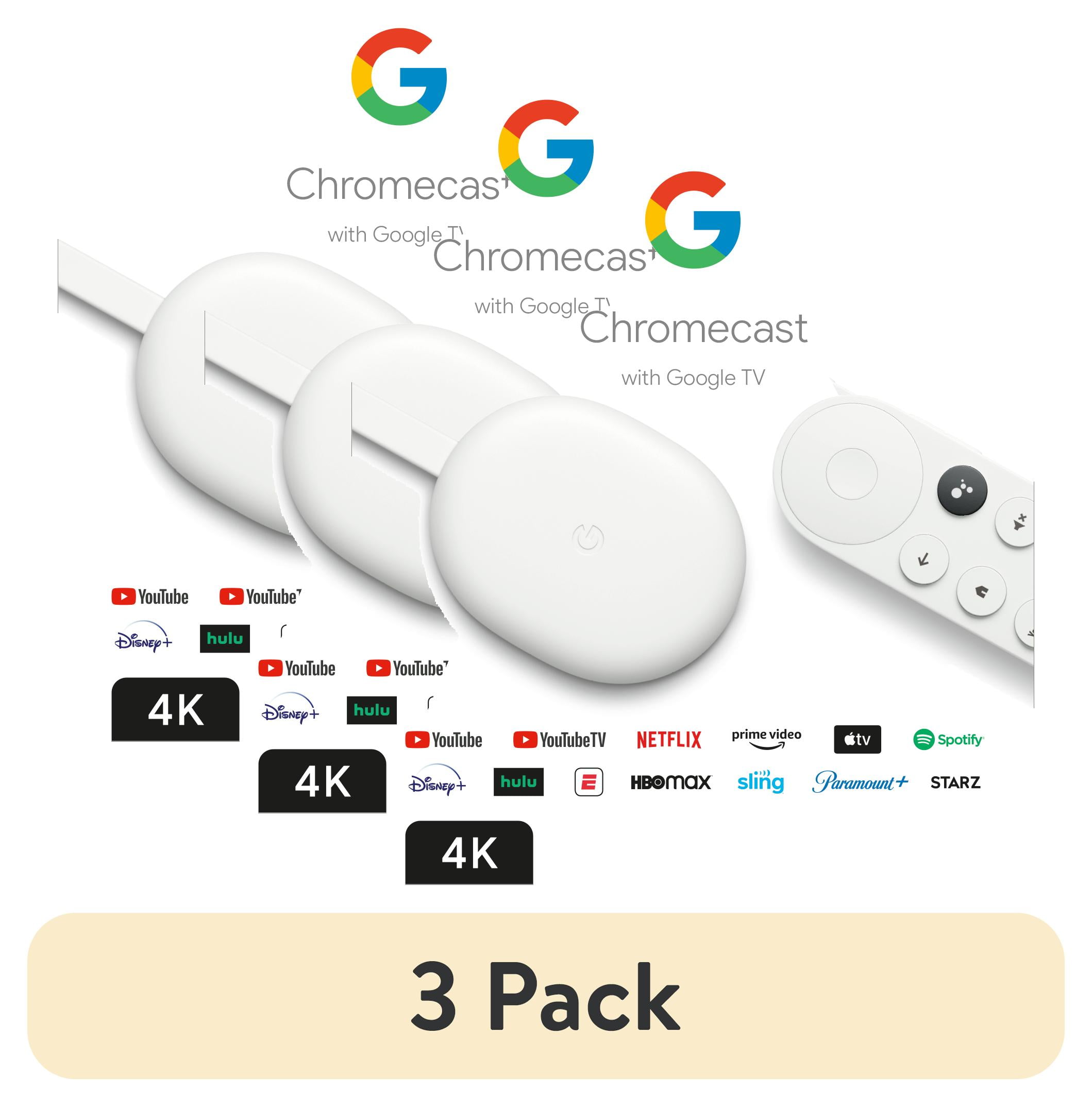 (3 pack) Chromecast with Google TV - Streaming Entertainment in 4K HDR