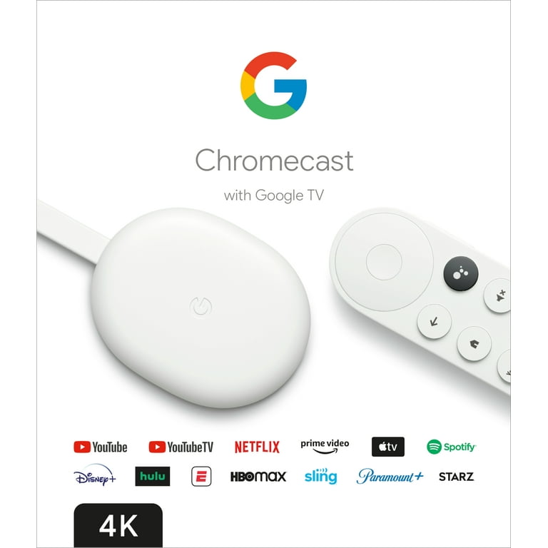 Google Chromecast With Google TV (4K) - Streaming Stick Entertainment With  Voice Search - Watch Movies, Shows, And Live TV In 4K HDR - Snow :  : Electronics