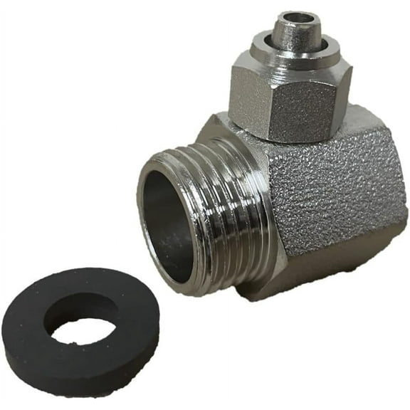 Chromed Brass 1/2 in. Male 1/2 in. Female T-Adapter with Hose Attachment By NuFlush