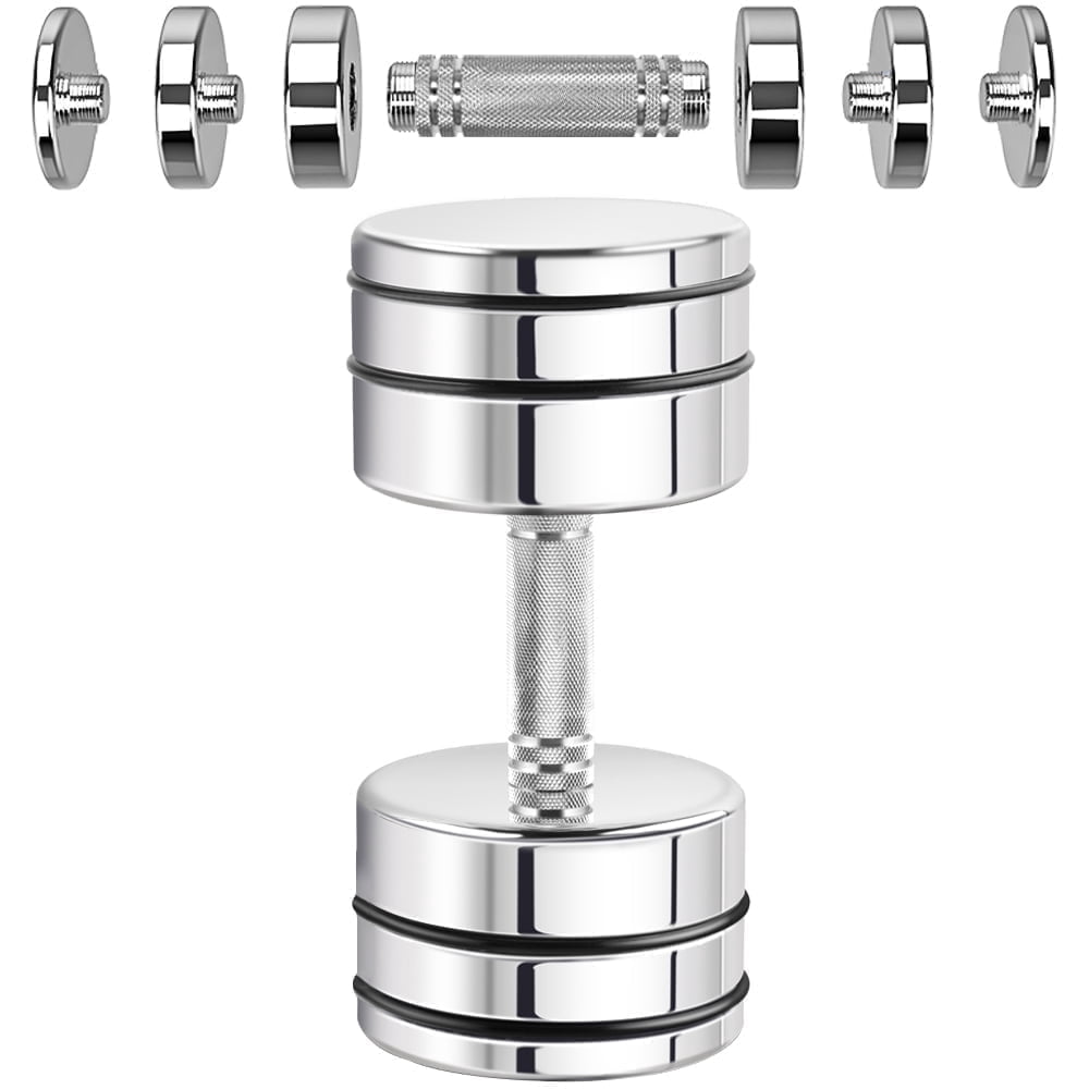 Chromed Steel Dumbbell 50 lb Single (25 lb / 35 lb / 40 lb / 50 lb) Ultracompact & Adjustable Dumbbell with Foam Handles Home Gym Workout (1 × 50 lb)
