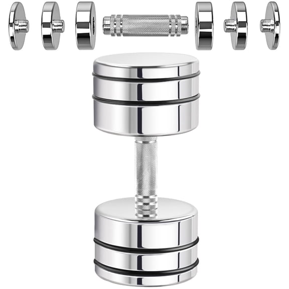 Chromed Steel Dumbbell 50 lb Single (25 lb / 35 lb / 40 lb / 50 lb) Ultracompact & Adjustable Dumbbell with Foam Handles Home Gym Workout (1 × 50 lb)