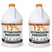 Chromex Hydrogen Peroxide 12% Food Grade, 4x Power Concentrated Solution, Dilute to 8 Gallons, Versatile Uses Include Topical Care, Home, Kitchen, Bath Cleaner, Laundry, Whitening - 2 Gallons