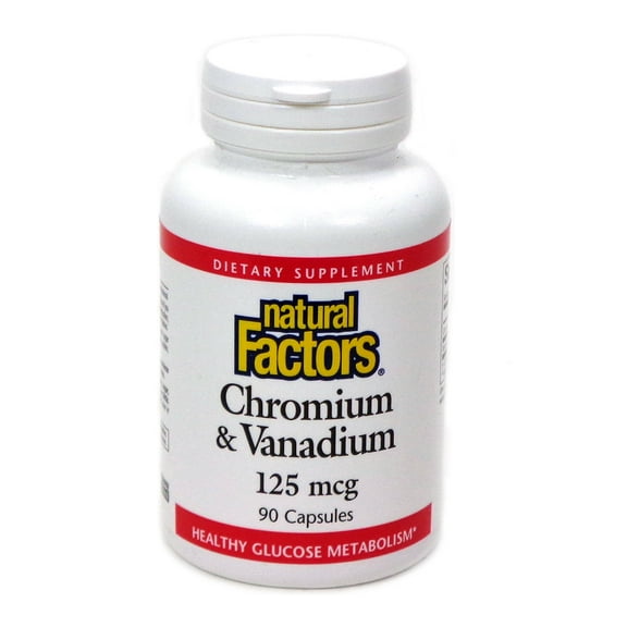 Natural Factors, Chromium & Vanadium 125 mcg, Supports Healthy Metabolism, 90 capsules