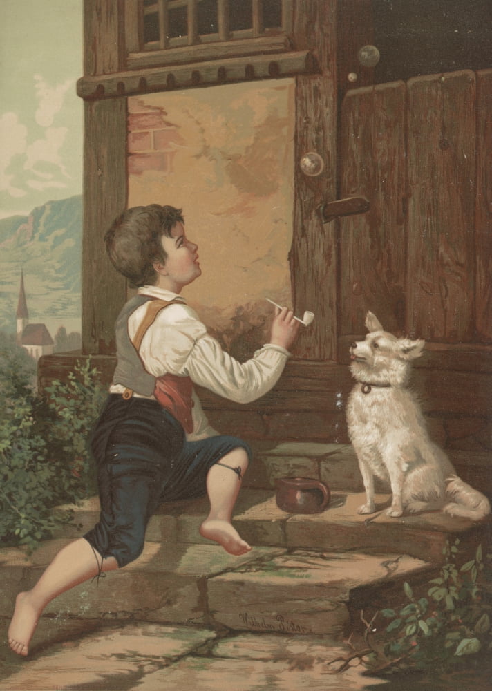 Chromolithograph c1873 Childhoods Happy Hours Canvas Art - Wilhelm Pister (24 x 36)