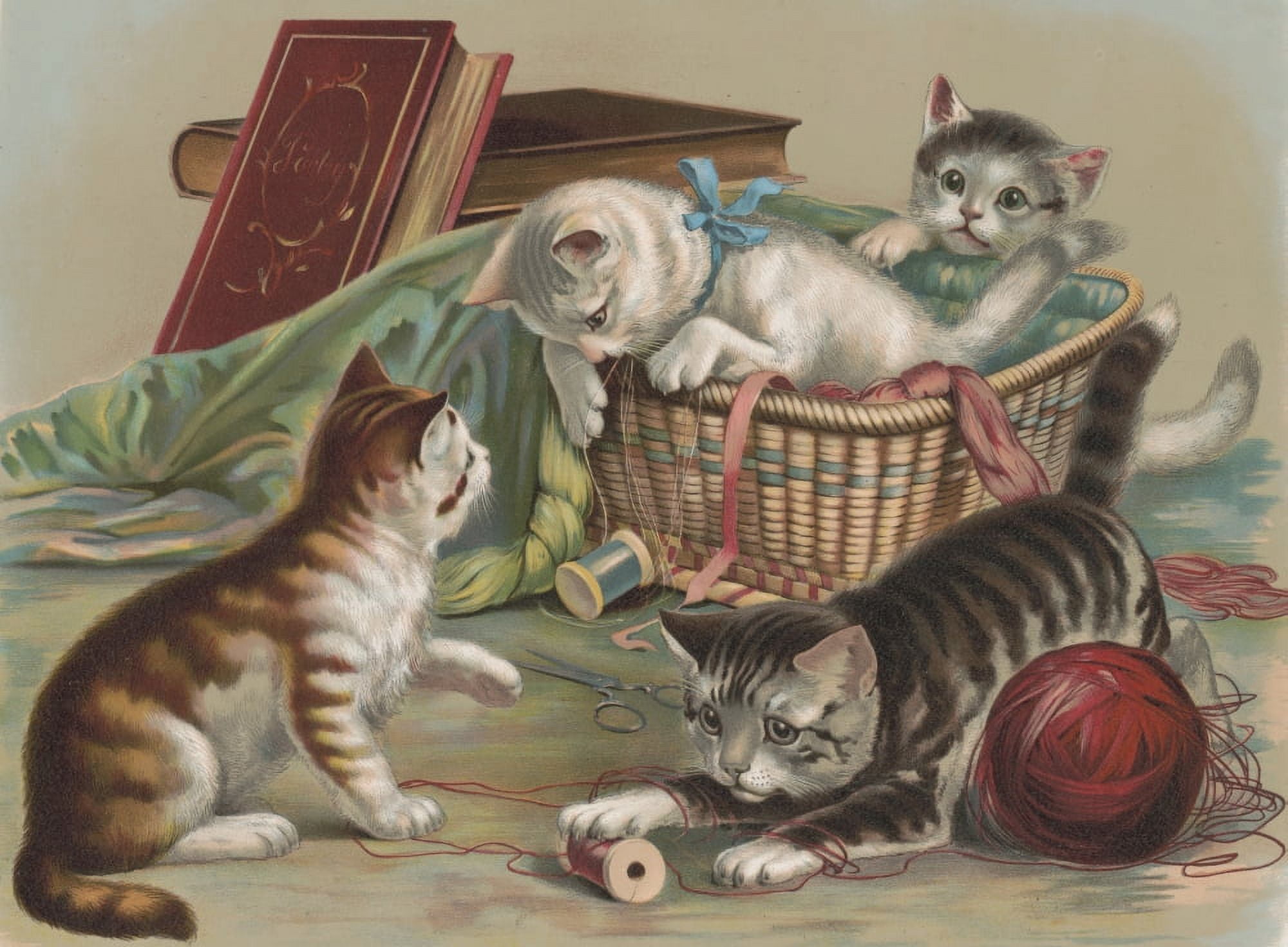 Chromolithograph c1898 Full of fun Canvas Art - Unknown (24 x 36)