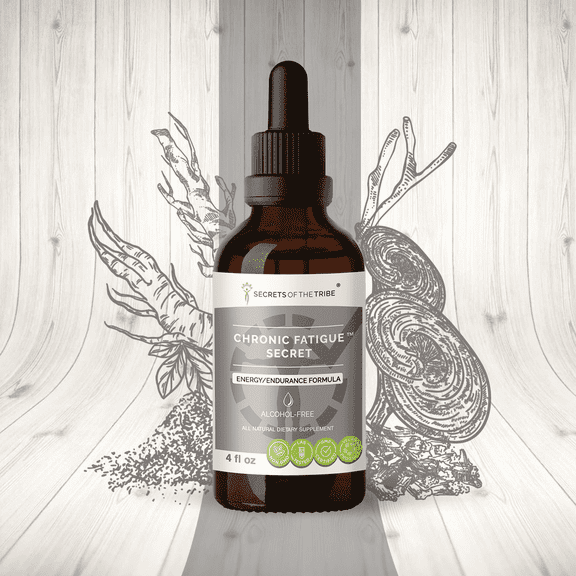 Secrets Of The Tribe Chronic Fatigue Secret Blend Tincture Dietary Supplement, Natural Extract, Made from Korean Red Ginseng, Rhodiola, Reishi Mushroom, Rehmannia, Ashwagandha, Echinacea 4 oz