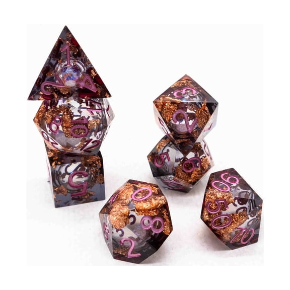 Chronicle RPG Accessories PTY CHR60019 Cube Liquid Core Molten Midnight Dice Set - Set of 7