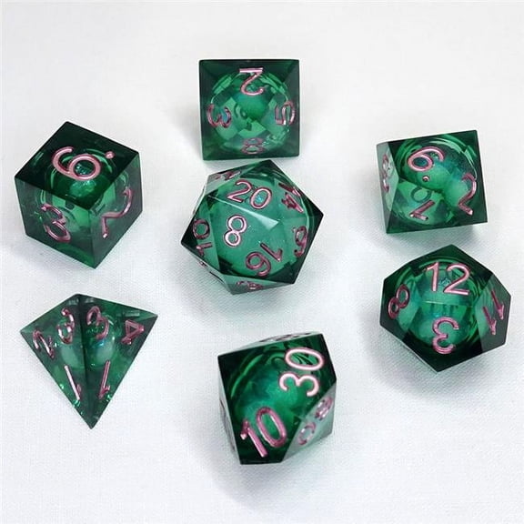Chronicle RPG Accessories PTY CHR60026 Cube Liquid Core Molten Moss Dice Set - Set of 7