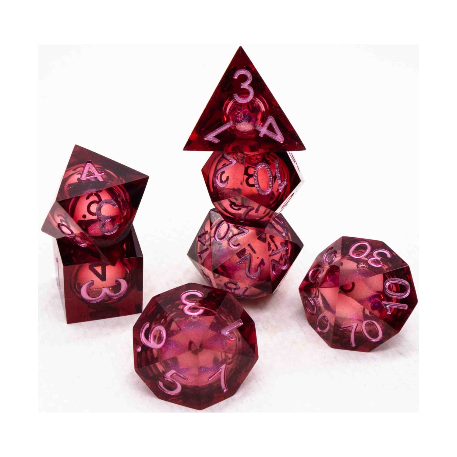 Chronicle RPG Accessories PTY CHR60014 Cube Liquid Core Molten Heart Dice Set - Set of 7