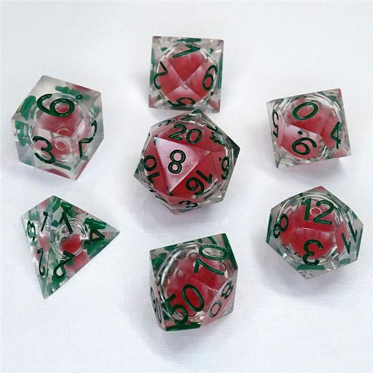 Chronicle RPG Accessories PTY CHR60021 Cube Liquid Core Molten Melon Dice Set - Set of 7