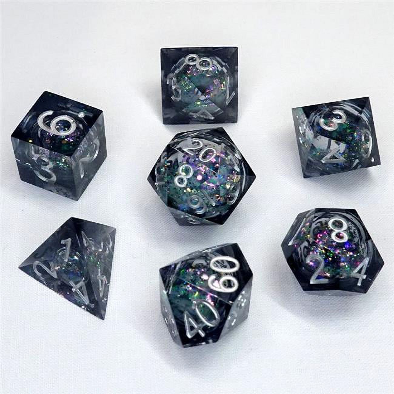 Liquid Core Molten Obsidian Dice Set
