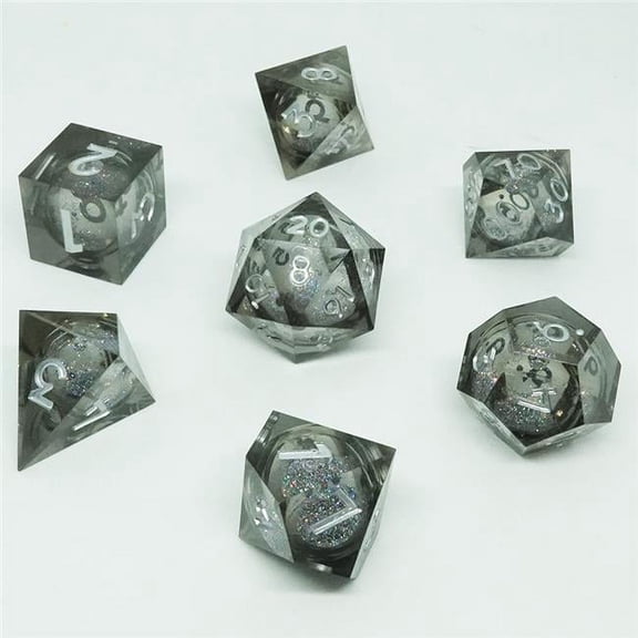 Chronicle RPG Accessories PTY CHR60004 Cube Liquid Core Molten Quick Silver Dice Set - Set of 7