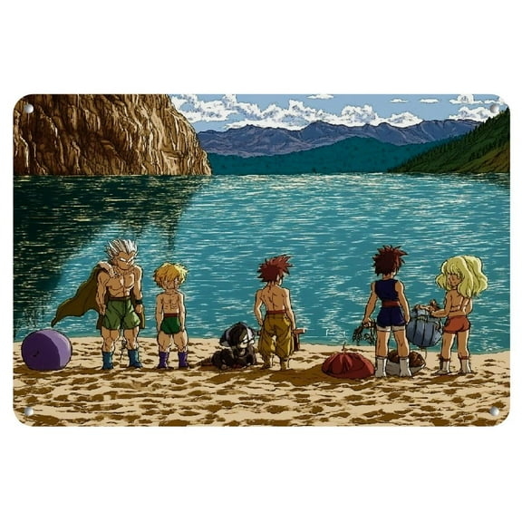 Chrono Trigger-Inspired Metal Wall Art, 8x12 inch Iron Painting - Perfect for Living Room, Bedroom, Bathroom, or Office Decor