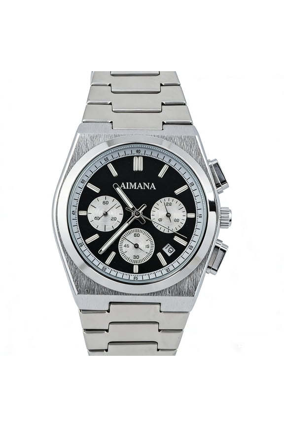 Chronograph Watches for Men Business Dress Black Dial Analog Quartz Stainless Steel Luminous Casual Wrist Watches Reloj Para Hombre