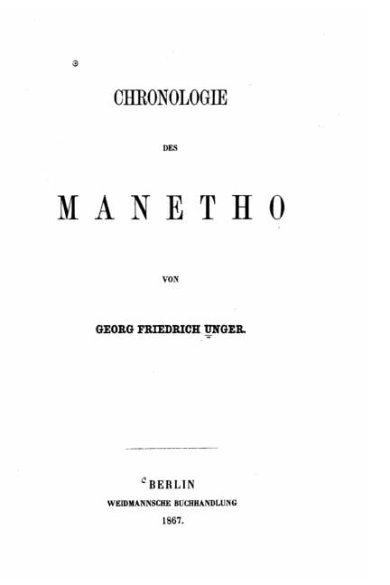 Chronologie des Manetho, (Paperback)