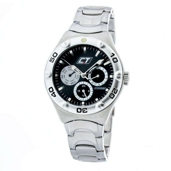 WATCH CHRONOTECH STAINLESS STEEL BLACK GRAY UNISEX - MEN AND WOMEN CC7051M 02M