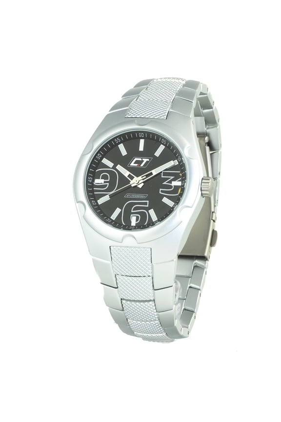 WATCH CHRONOTECH STAINLESS STEEL BLACK SILVER MEN CC7039M 02M