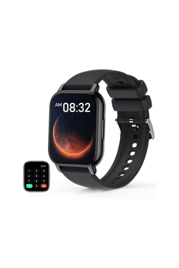 Men's Smartwatch (Answer/Make Calls), 1.85" HD LCD, for Android and iOS (Black)