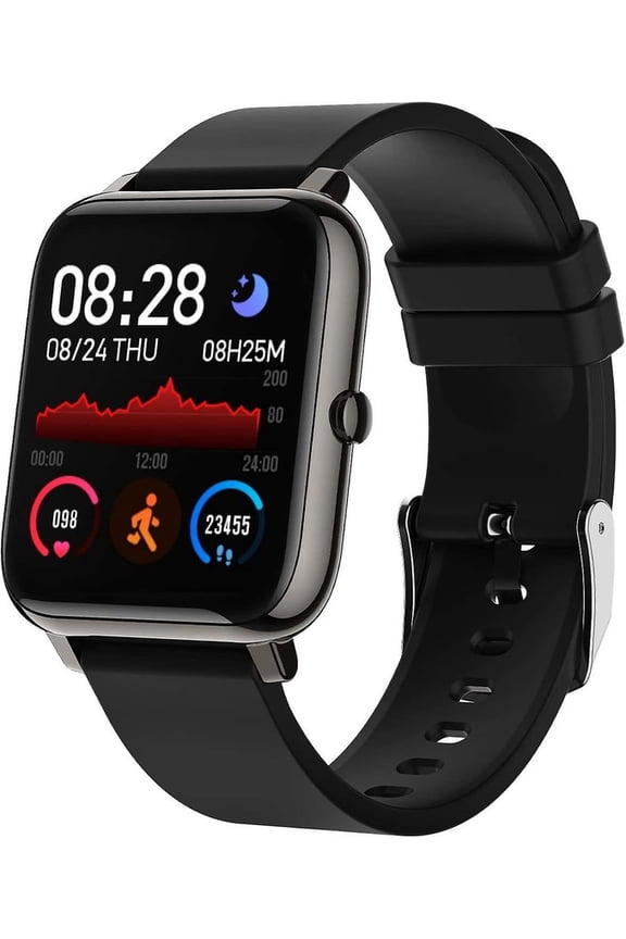 Smart Watch IP67 Waterproof, Smart Watch Sports GPS Fitness Activity Tracker Pedometer for Android iOS (BLACK)