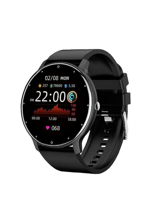 Smart Watch Touch Screen Fitness Tracker Monitoring Waterproof Bracelet Health Detection (Black)