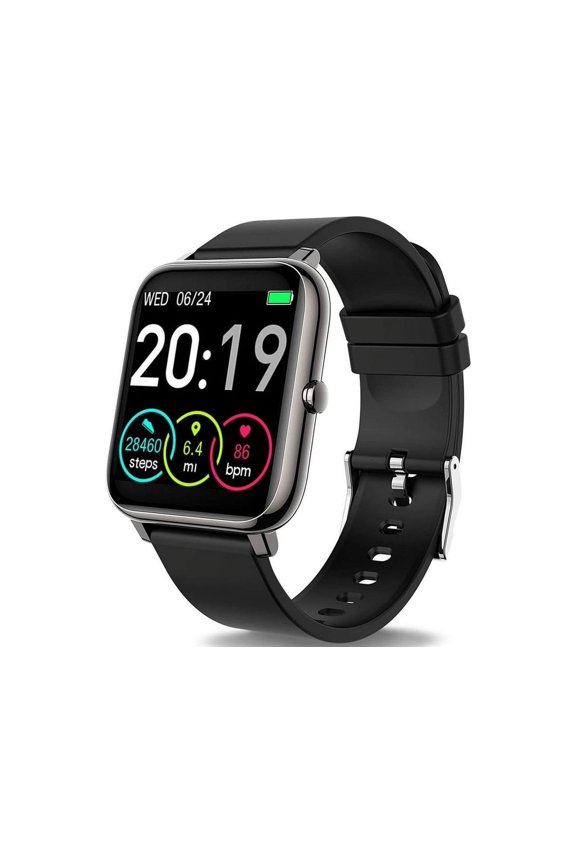 Smart Watch for unisex with IP67 Waterproof StopWatch Alarm for Android iPhone-Black