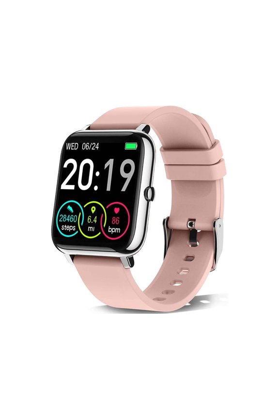 Smart Watch for unisex with IP67 Waterproof StopWatch Alarm for Android iPhone - Pink