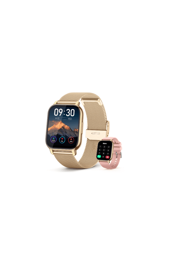 Women's Smartwatch, 1.85" HD LCD Bluetooth Smartwatch, for Android and iOS (Gold)