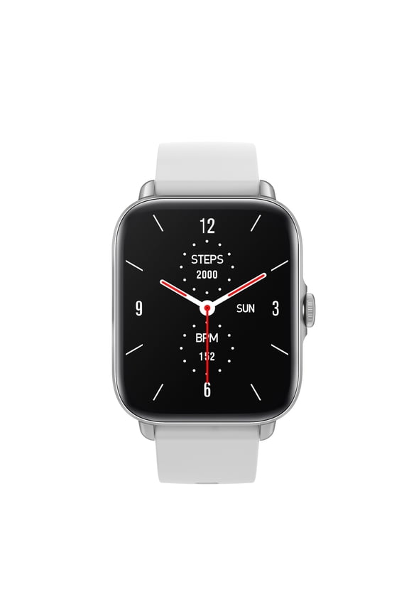 true Bluetooth voice smartwatch, unisex, compatible with Android IOS, IP68 waterproof (silver)